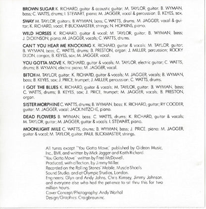 The Rolling Stones : Sticky Fingers (CD, Album, RE)