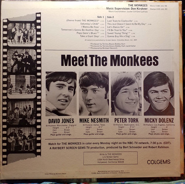 The Monkees : The Monkees (LP, Album, Mono, RE, Roc)