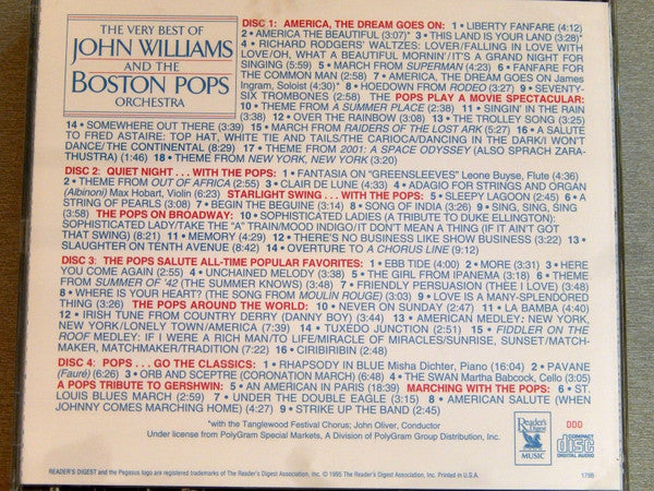 John Williams (4) And Boston Pops Orchestra : The Very Best Of John Williams And The Boston Pops Orchestra (4xCD, Comp + Box)