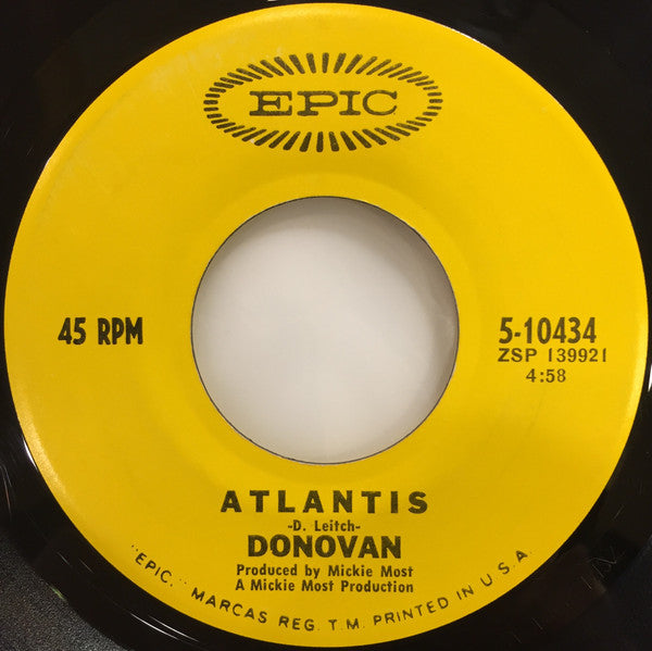 Donovan : To Susan On The West Coast Waiting / Atlantis  (7", Single, San)