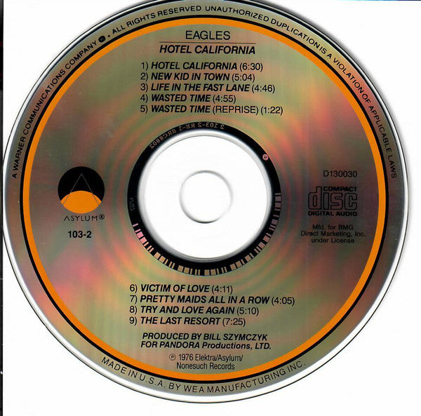 Buy Eagles : Hotel California (CD, Album, Club, RE, SRC) Online