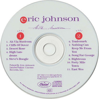 Eric Johnson (2) : Ah Via Musicom (CD, Album)