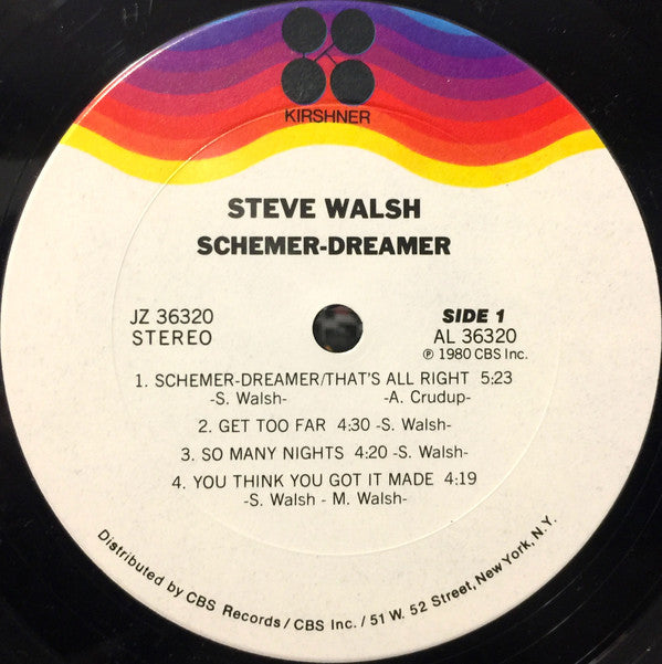 Steve Walsh : Schemer Dreamer (LP, Album, Pit)
