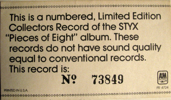 Styx : Pieces Of Eight (LP, Album, Ltd, Num, Pic)