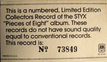 Styx : Pieces Of Eight (LP, Album, Ltd, Num, Pic)