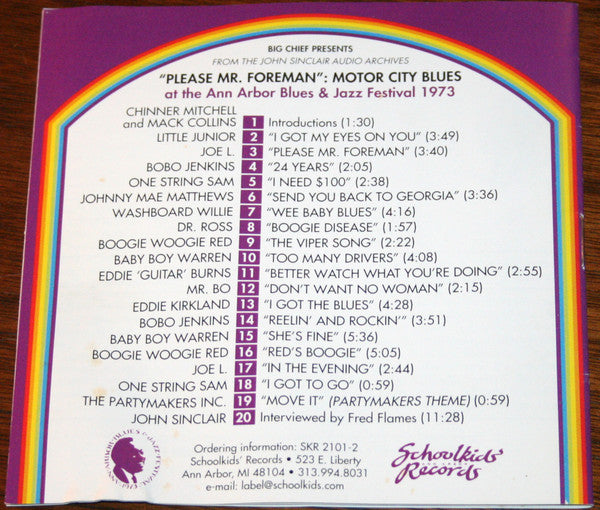 Various : "Please Mr. Foreman": Motor City Blues At The Ann Arbor Blues & Jazz Festival 1973 (CD, Comp)