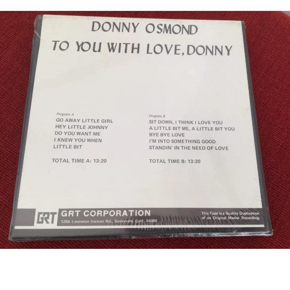 Donny Osmond : To You With Love, Donny (Reel, 4tr Stereo, Album)