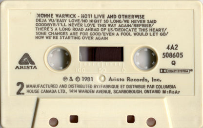 Dionne Warwick : Hot ! Live And Otherwise (Cass, Album, Club, Dol)