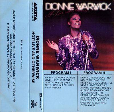 Dionne Warwick : Hot ! Live And Otherwise (Cass, Album, Club, Dol)