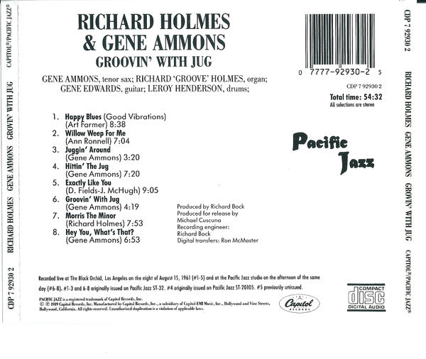 Richard Holmes* & Gene Ammons : Groovin' With Jug (CD, Comp, RE)