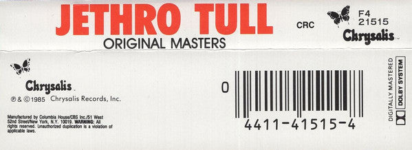 Jethro Tull : Original Masters (Cass, Comp, Club)