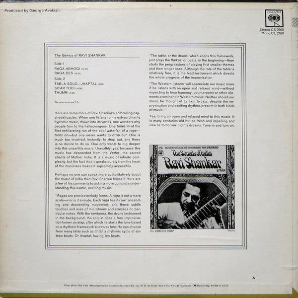 Ravi Shankar : The Genius Of Ravi Shankar (LP, RP, Ter)