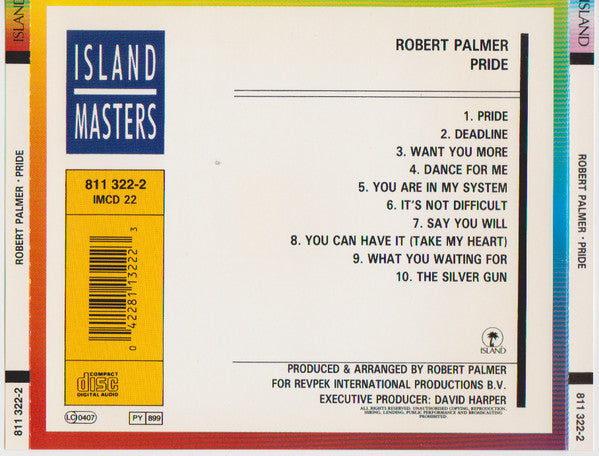 Robert Palmer : Pride (CD, Album)