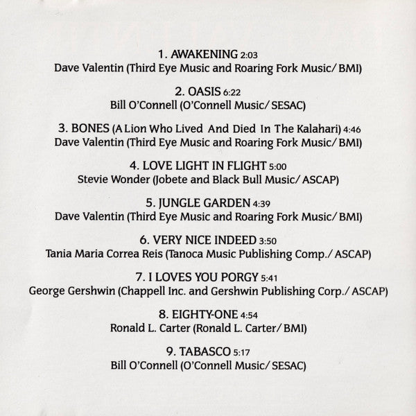 Dave Valentin : Jungle Garden (CD, Album)