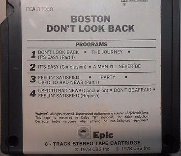 Boston : Don't Look Back (8-Trk, Album)