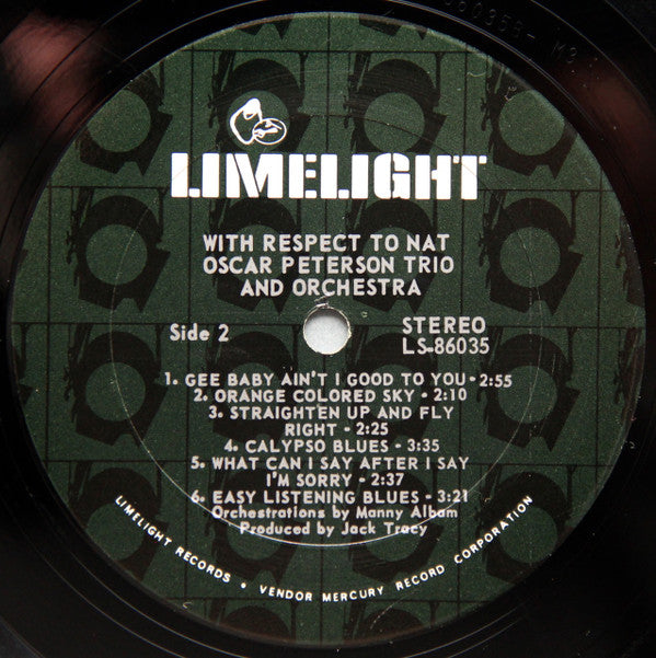 The Oscar Peterson Trio : With Respect To Nat (LP, Album, Ter)