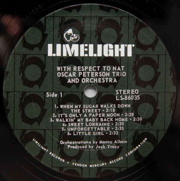 The Oscar Peterson Trio : With Respect To Nat (LP, Album, Ter)