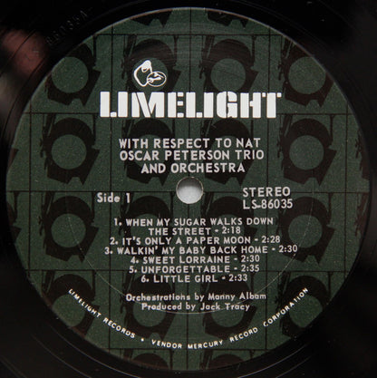 The Oscar Peterson Trio : With Respect To Nat (LP, Album, Ter)