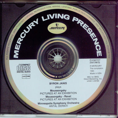 Byron Janis Plays Moussorgsky* : Pictures At An Exhibition (CD, Comp, Club)