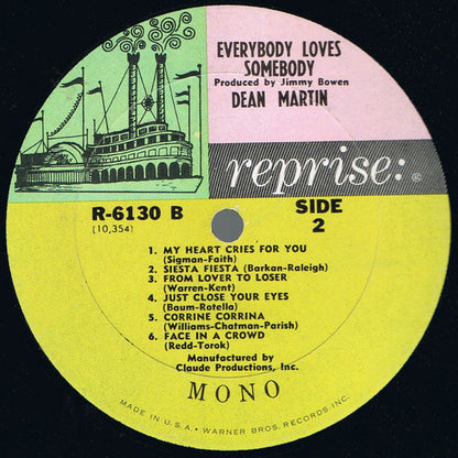 Dean Martin : Everybody Loves Somebody - The Hit Version (LP, Album, Mono)