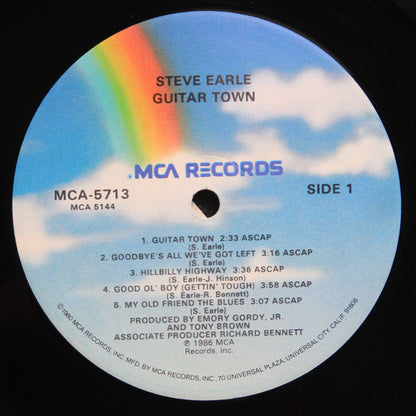 Steve Earle : Guitar Town (LP, Album)