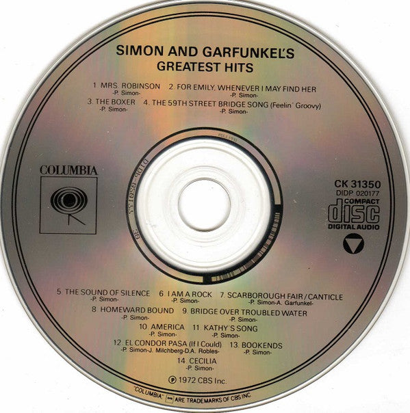 Simon And Garfunkel* : Simon And Garfunkel's Greatest Hits (CD, Comp, RE)