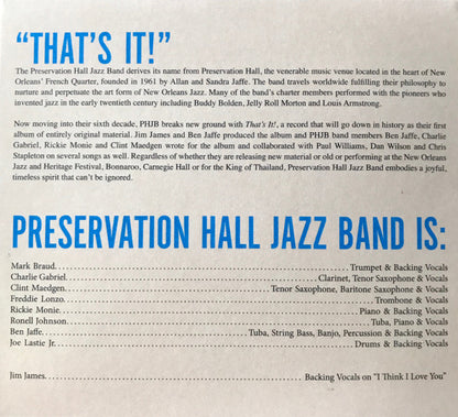 Preservation Hall Jazz Band : That's It! (CD, Album)