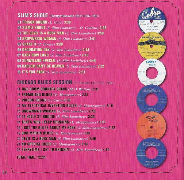 Sunnyland Slim : Slim's Shout Plus Chicago Blues Session (CD, Comp, Mono, RM)