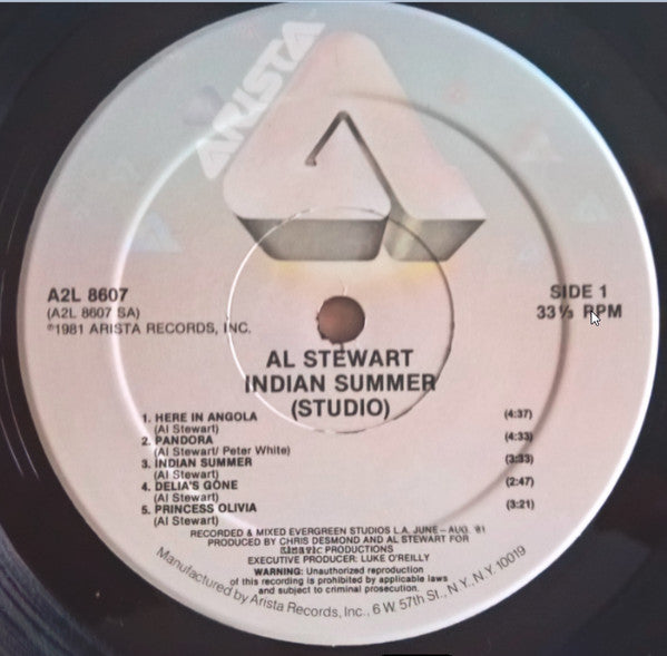 Al Stewart : Live Indian Summer (2xLP, Album, Gat)