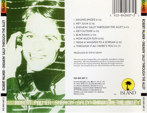 Robert Palmer : Sneakin' Sally Through The Alley (CD, Album, RE)