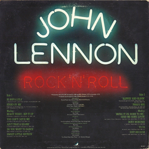John Lennon : Rock 'N' Roll (LP, Album)