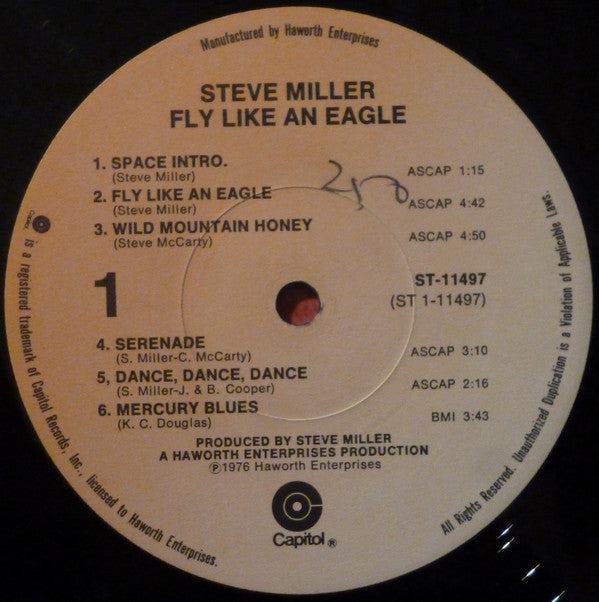 Steve Miller Band : Fly Like An Eagle (LP, Album, Los)