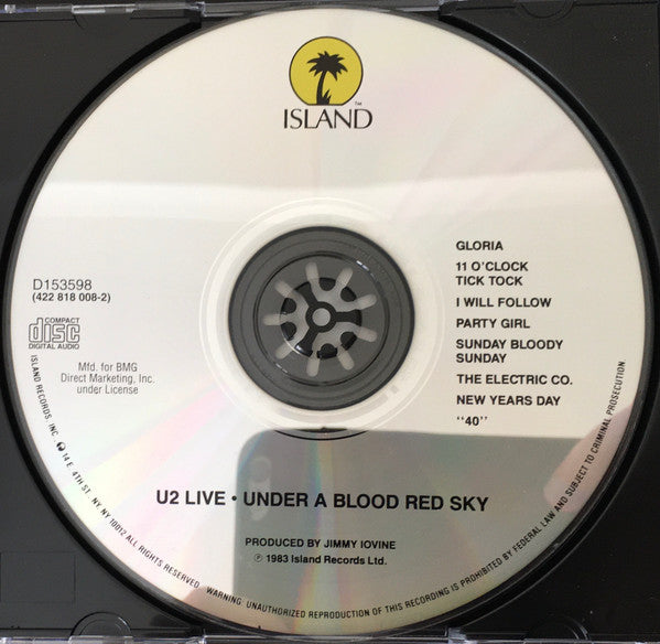 U2 : Live / Under A Blood Red Sky (CD, Album, Club, BMG)