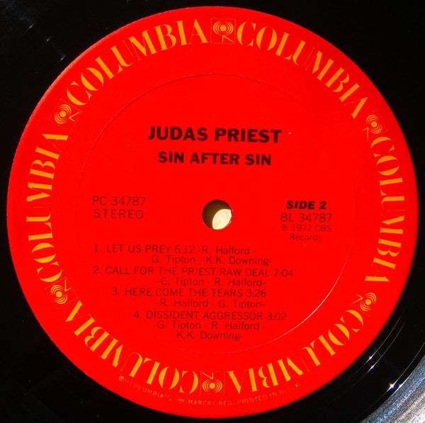 Judas Priest : Sin After Sin (LP, Album, Pit)