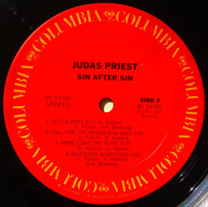 Judas Priest : Sin After Sin (LP, Album, Pit)