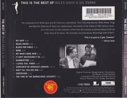 Miles Davis / Gil Evans : The Best Of Miles Davis & Gil Evans (CD, Comp, Club)