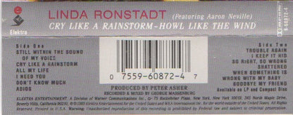 Linda Ronstadt Featuring Aaron Neville : Cry Like A Rainstorm - Howl Like The Wind (Cass, Album, SR)