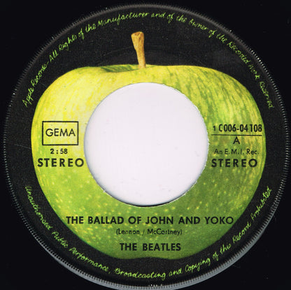 The Beatles : The Ballad Of John And Yoko / Old Brown Shoe (7", Single)