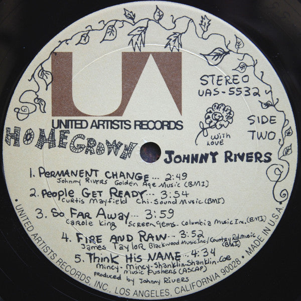 Johnny Rivers : Home Grown (LP, Album, Res)
