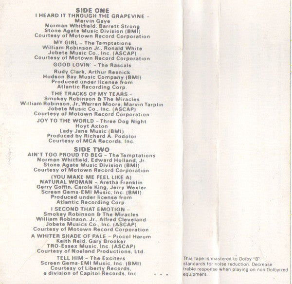 Various : The Big Chill (Original Motion Picture Soundtrack) (Cass, Comp, Club, CRC)