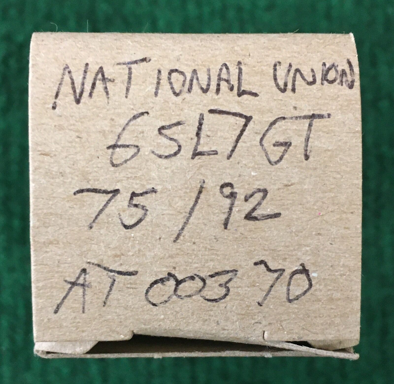 National Union * 6SL7GT Tube * Black Glass * Tested 75/92