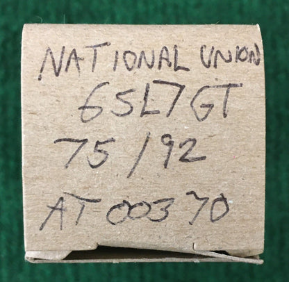 National Union * 6SL7GT Tube * Black Glass * Tested 75/92