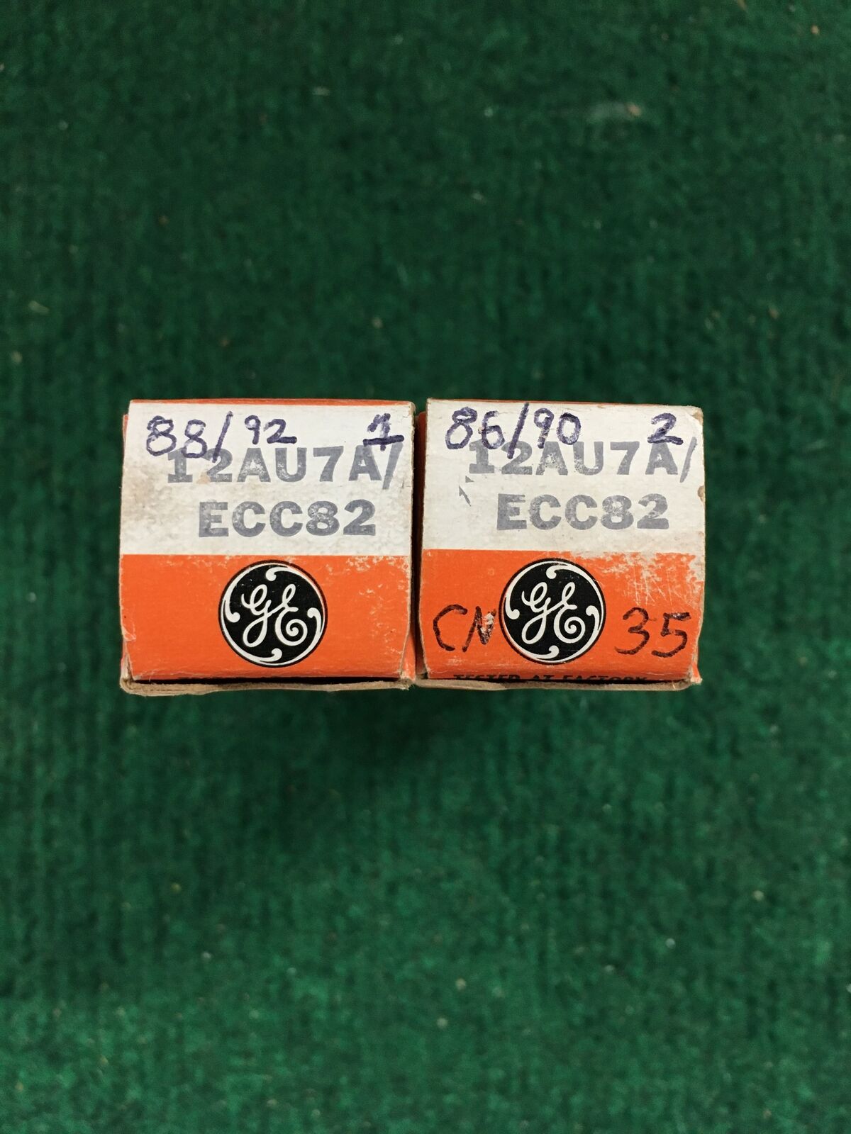 GE * 12AU7A Tube * Pair * Tested 88/92 86/90