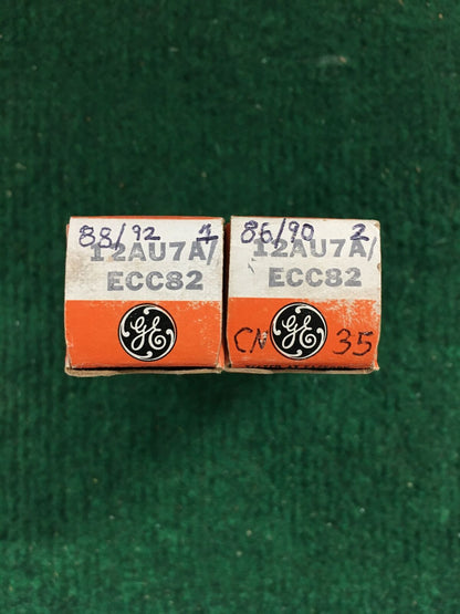 GE * 12AU7A Tube * Pair * Tested 88/92 86/90