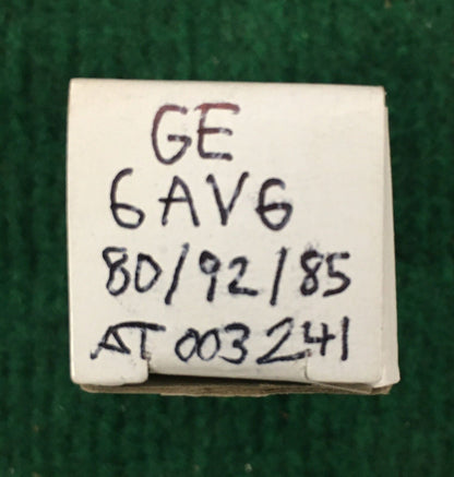 GE * 6AV6 Tube * Tested 80/92/85