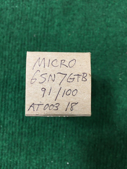 Micro 6SN7GTB  Vacuum Tube * Tested 91%/100%