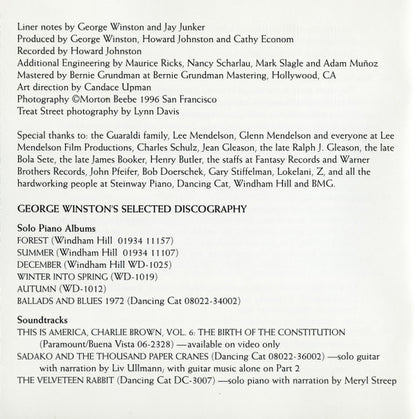 George Winston : Linus & Lucy (The Music Of Vince Guaraldi) (CD, Album)