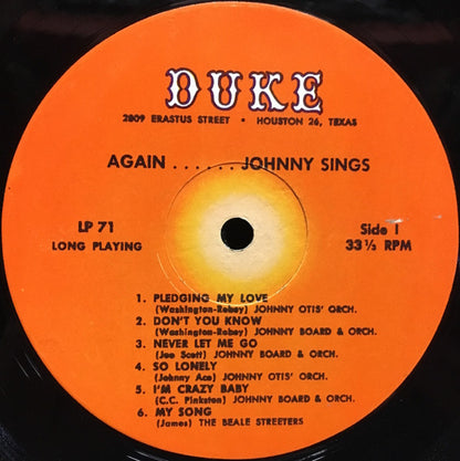 Johnny Ace : Memorial Album (LP, Album, Mono, RE)