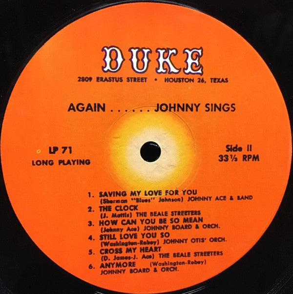 Johnny Ace : Memorial Album (LP, Album, Mono, RE)