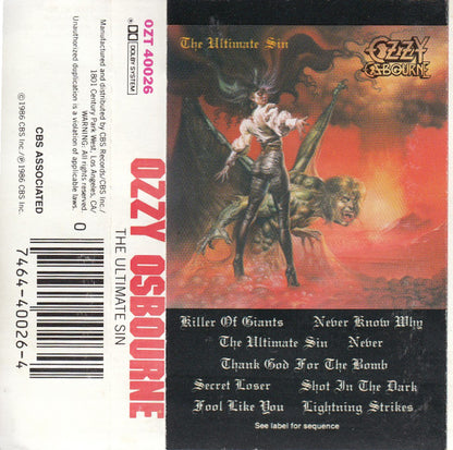 Ozzy Osbourne : The Ultimate Sin (Cass, Album)